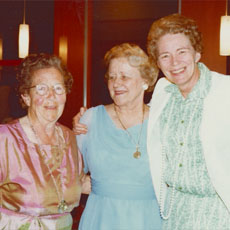 Helen, Beverley, Barb at Bev's retirement