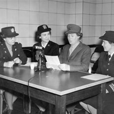 Stratton and other women on the radio